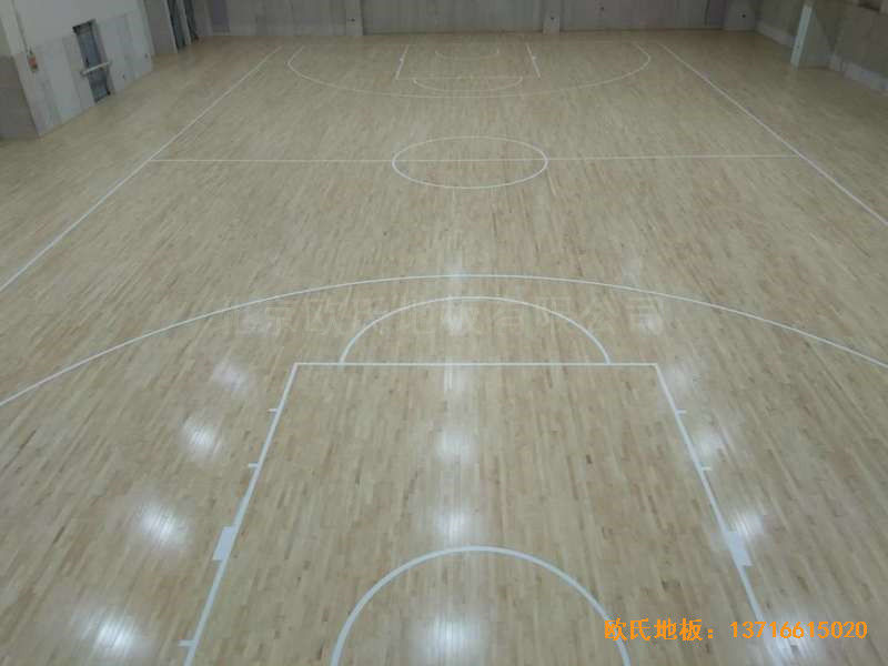 上海濱江文教區三樓籃球館運動地板施工案例4